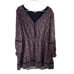 Y2K Wallflower Ditsy Floral Dress Dark Romantic Peasant Size 1X *Belt Missing”